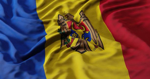 istock Realistic waving flag of Moldova 3D illustration 1481418535