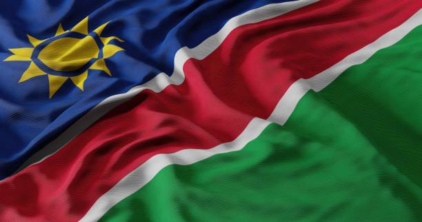 istock Realistic waving flag of Namibia 3D illustration 1481418603