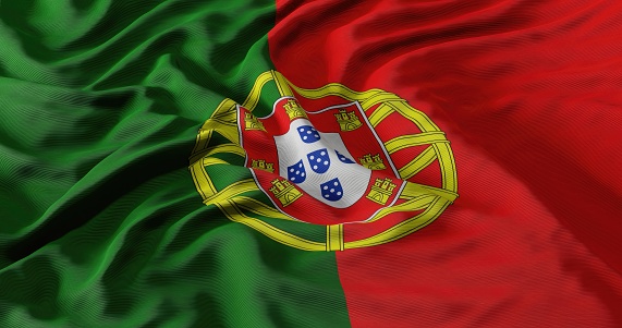 Realistic waving flag of Portugal 3D illustration. Suitable for Greeting Card, Poster, Banner and Social Media Template