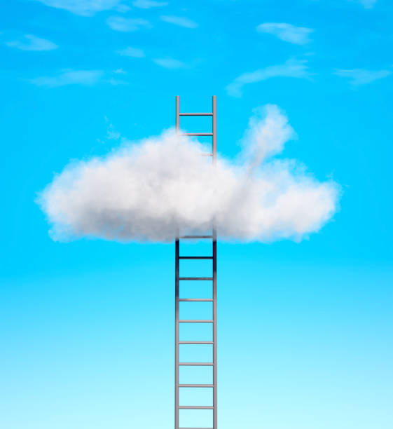 istock Ladder to a cloud. Aspirations and dream concept. 1481419647