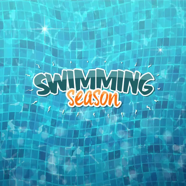 Vector illustration of swimming pool label