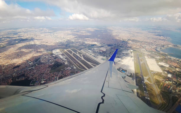 istock Big city from aeroplane  window 1481422189