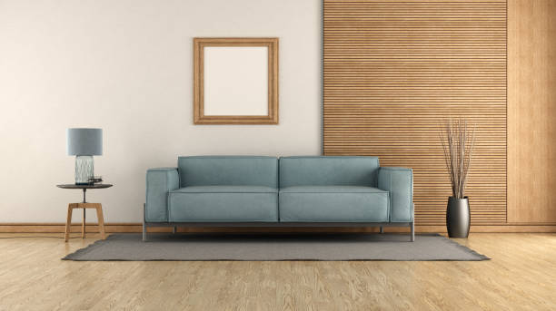 istock Modern living room with blue sofa 1481423970