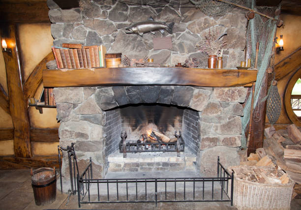 istock Fairy Tale House Fireplace With A Book Shelve 1481434156