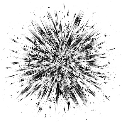 Abstract Black grunge exploding vector illustration