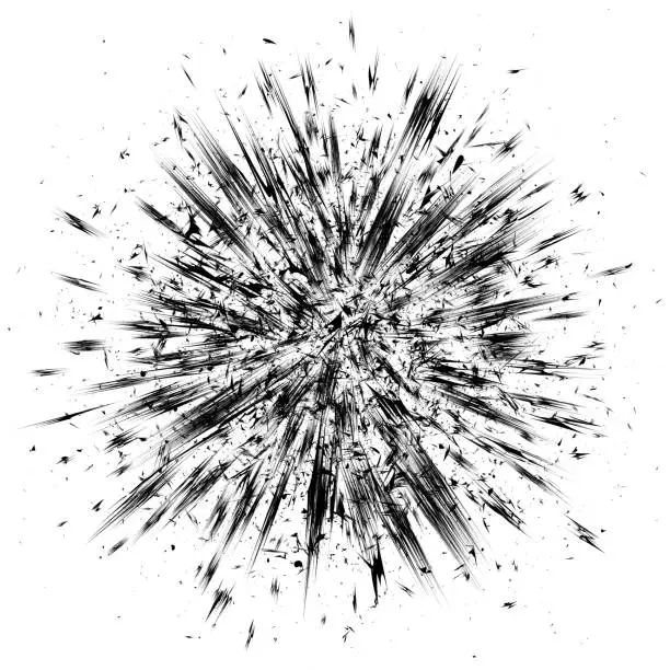 Vector illustration of Black grunge vector explosion