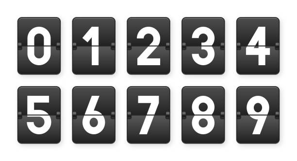 istock Flip clock numbers. Numbers in flip clock and countdown counter style. Flip score scoreboard template 1481453945