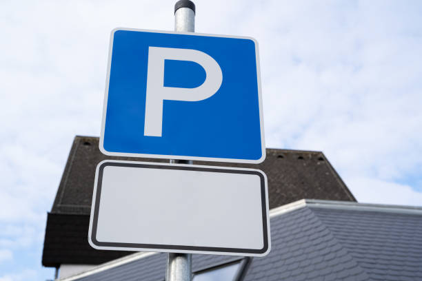 istock Parking sign for cars with copy space 1481454114