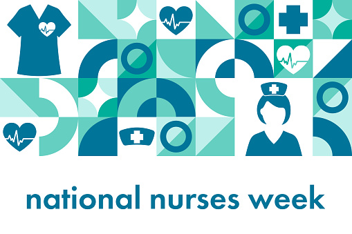 National Nurses Week. Holiday concept. Template for background, banner, card, poster with text inscription. Vector EPS10 illustration