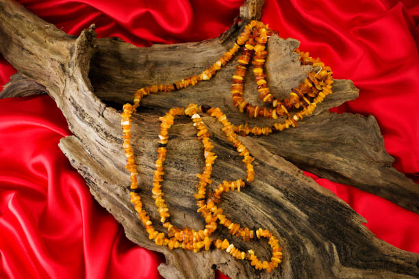 istock Amber necklace on wooden background 1481456761