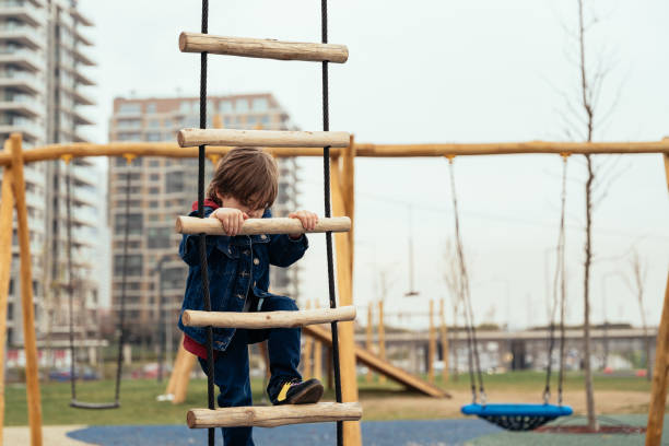 istock Little boy climbing on the playground 1481459127