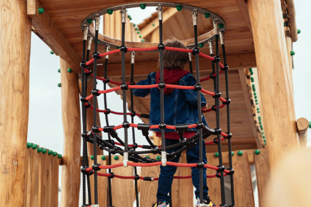 istock Little boy climbing on the playground 1481463068