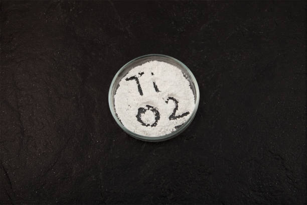 istock Titanium dioxide powder, TiO2 in Petri dish. 1481466145