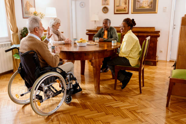 istock Senior people discussing in the nursing home 1481466860