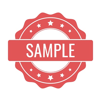 Sample stamp, seal. Vector badge, icon template. Illustration isolated on white background.