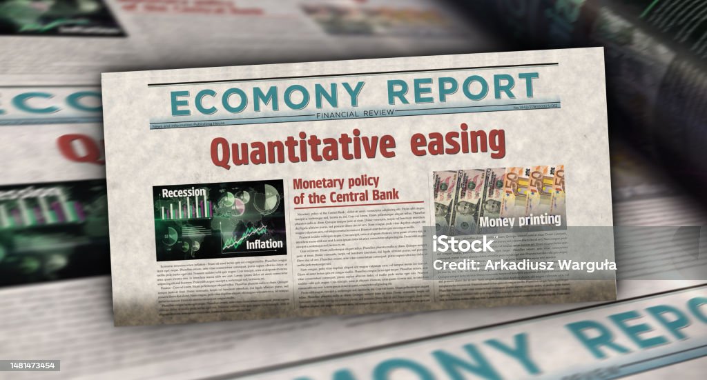 Quantitative Easing Inflation Quantitative Easing Crisis And Inflation Newspaper Printing Media Stock ...