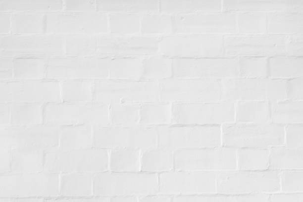 istock Closeup old brick wall painted white, abstract background with copy space 1481475143