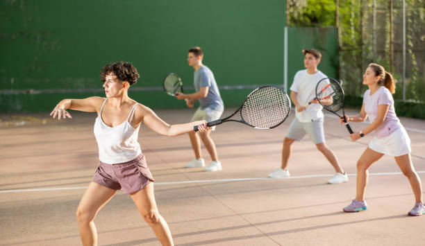 istock Woman pelota player hitting ball with racket 1481492995
