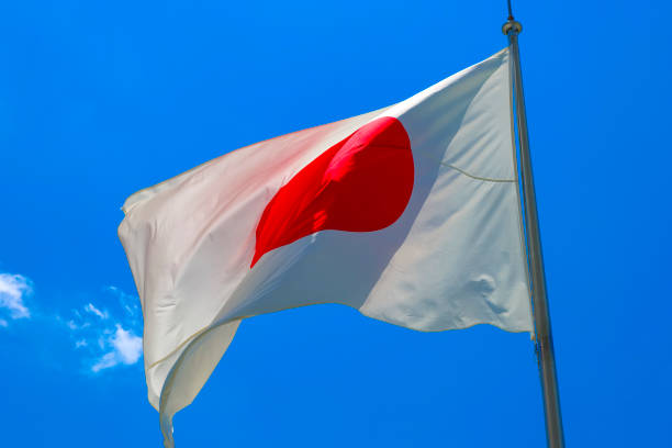 istock Blue sky and Japanese flag 1481497352