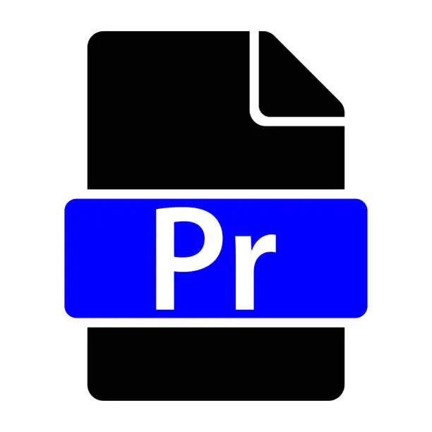 Vector illustration of Pr File Format Icon