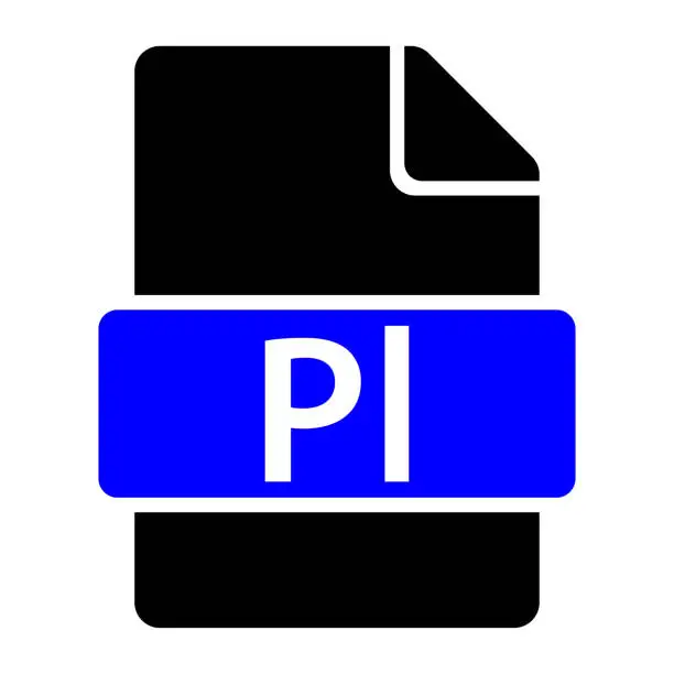 Vector illustration of Pl File Format Icon