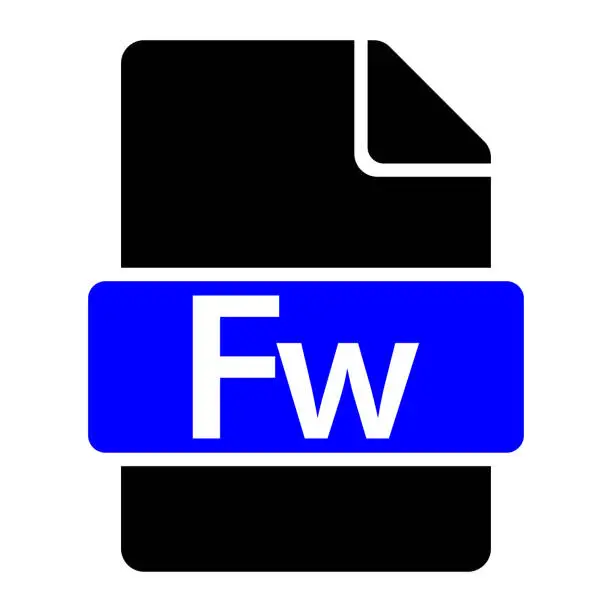 Vector illustration of Fw File Format Icon