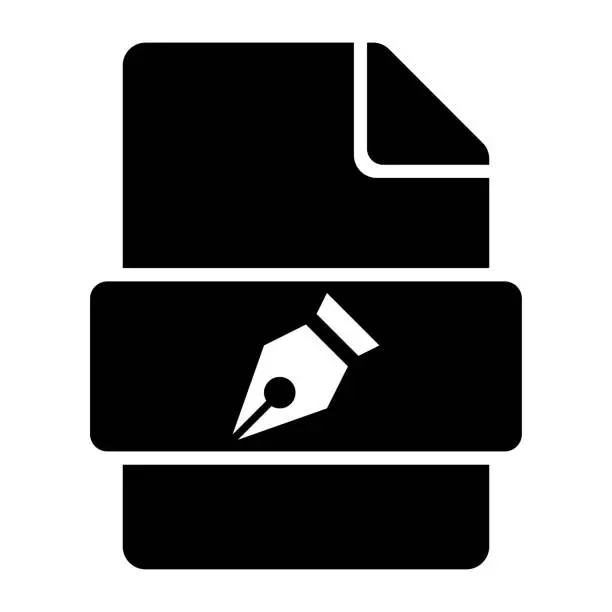 Vector illustration of Pen File Format Icon