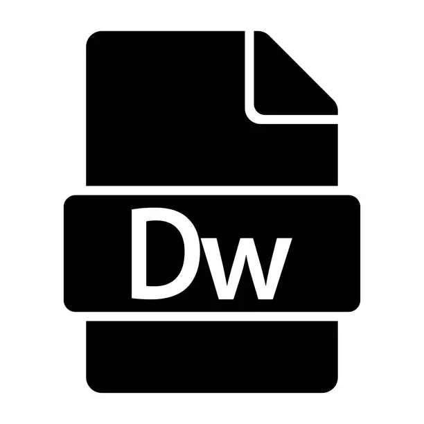 Vector illustration of File Dw Format Icon