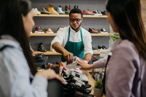 istock Women working in a shoe store 1481500193