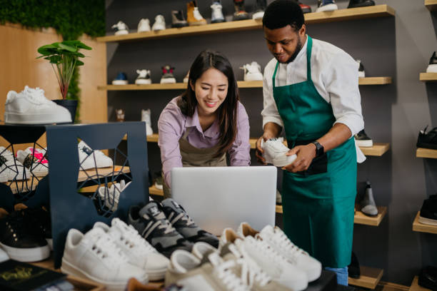 istock Shop assistants take a selfie 1481501270