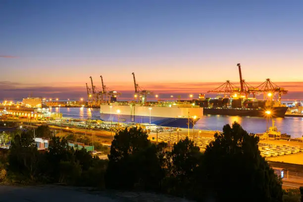 Photo of Fremantle Port at Sunset. Perth, Western Australia, Australia
