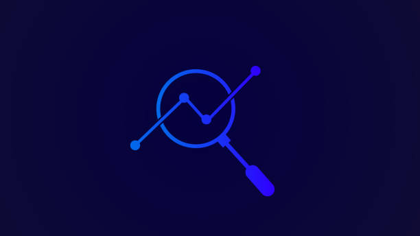 istock Abstract realistic lope magnifying glass icon. Blue Search Icon. illustration background. 1481501994