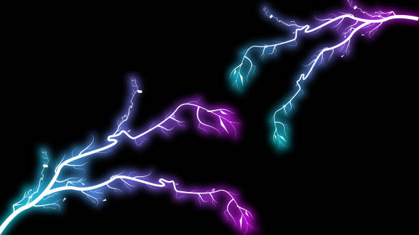 istock A moment of heavy lightning in the black sky illustration background. 1481506294