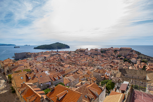 View on the Old City of Dubrovnik from the City Walls, Croatia