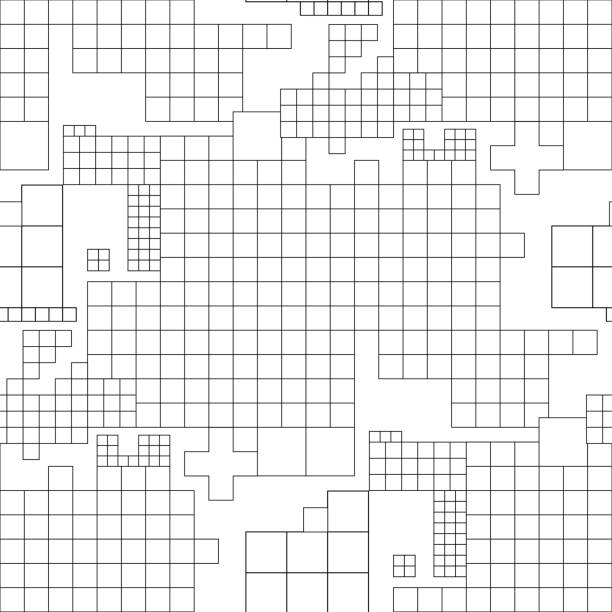 ピクセルアートスタイルのグラフィック長方形の抽象的なシームレスな格子縞パターン。 - modular点のイラスト素材／クリップアート素材／マンガ素材／アイコン素材