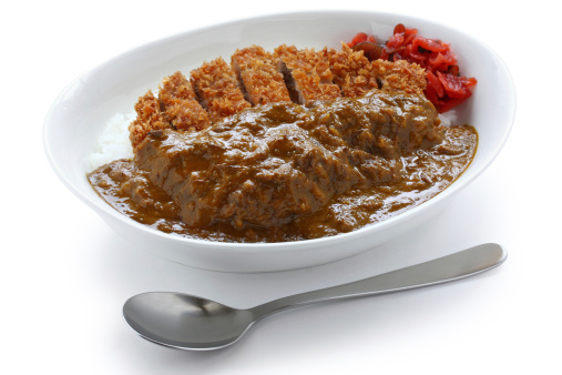 curry and pork cutlet on rice
