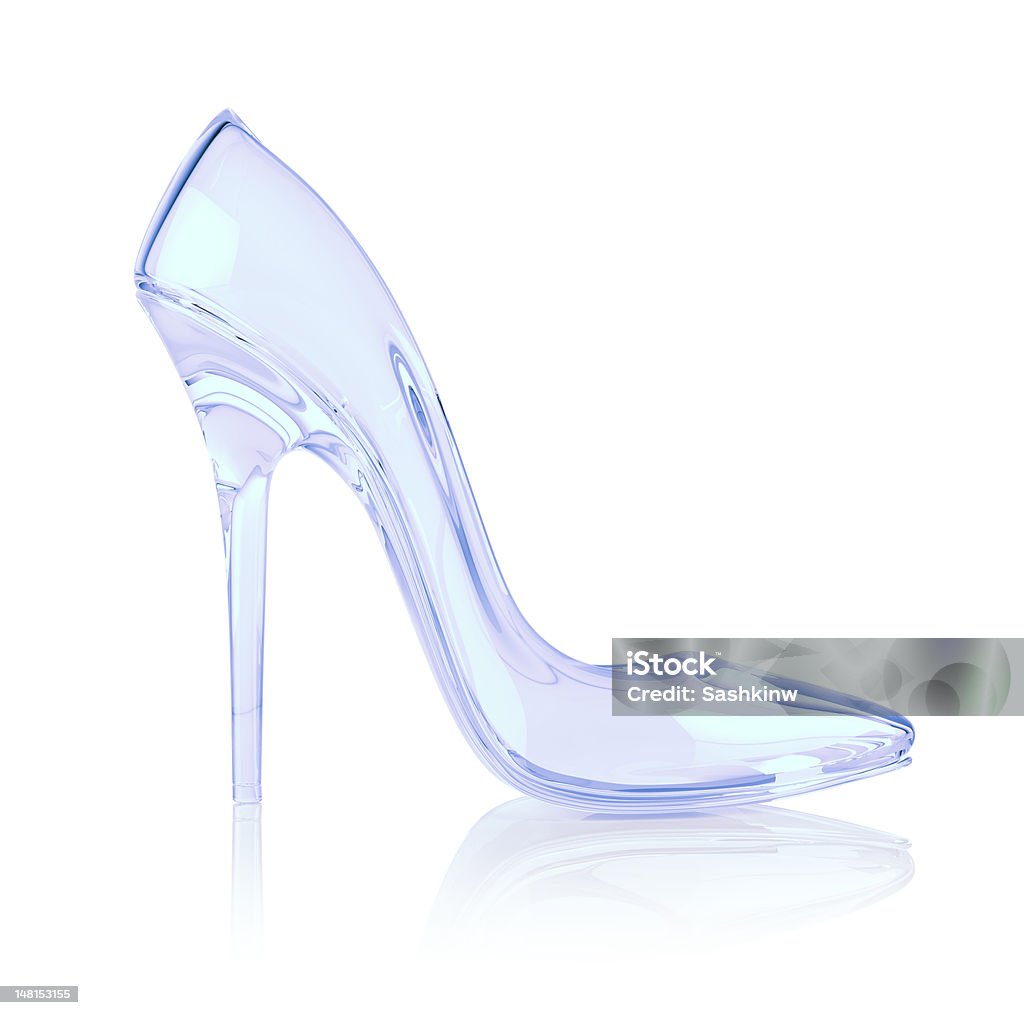 Glass slipper Glass slipper isolated on white Glass Slipper Stock Photo