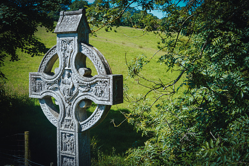 A Celtic Cross in an old cemetery in Beara.