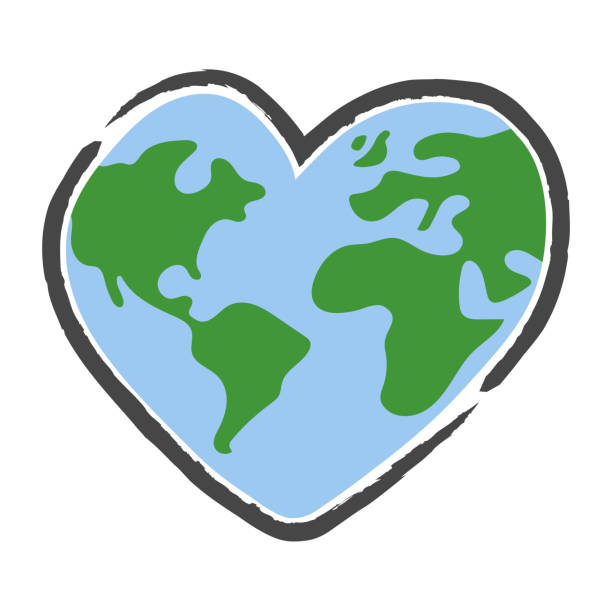 istock Heart shaped planet earth icon. Save the world. Eco friendly environmental message. Love world map. 1481535899