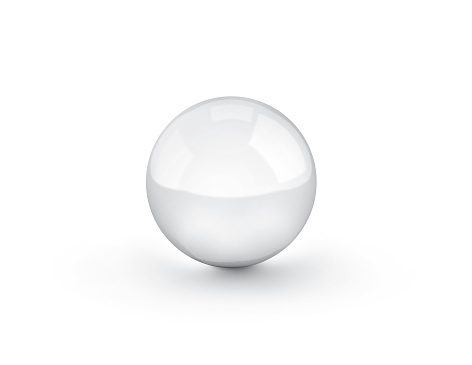 transparent crystal glass marble ball on white background. 3d render