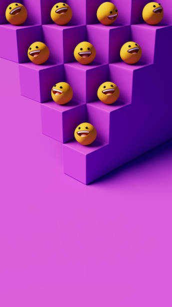 istock group of smiley emoticons on cube structure in purple setting, happiness concept, 3d illustration 1481538447