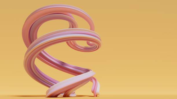 istock purple abstract figure on yellow stage, abstract concept, 3d rendering 1481538474
