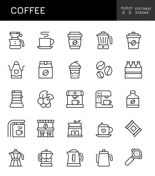 Vector illustration of Coffee Icons