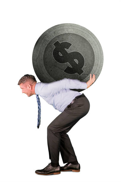 istock Businessman carrying a coin on studio 1481541199