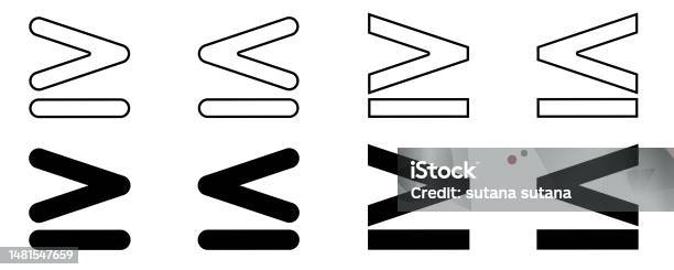 Ungleichheit Symbol Größer Oder Gleich Und Kleiner Oder Gleich Stock ...