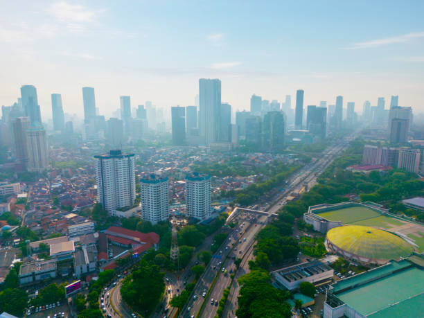istock Pollution covered Jakarta cityscape at morning 1481549112