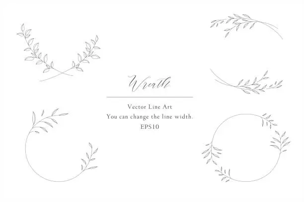 Vector illustration of Set of botanical frames.