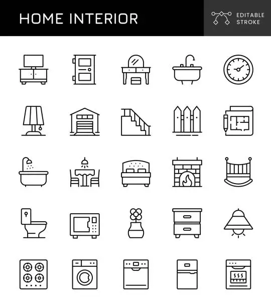 Vector illustration of Home Decor Icons