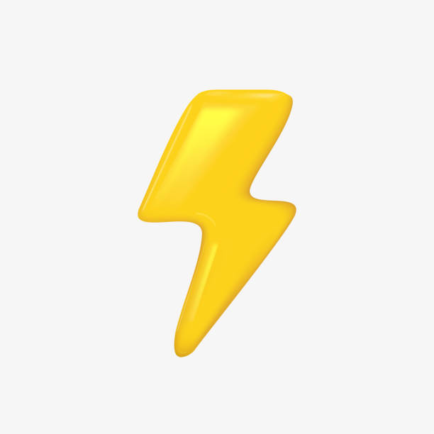 3d energy sign. Lightning stop, danger. Vector 3d energy sign. Lightning stop, danger. Vector illustration thunder bolt 3d stock illustrations