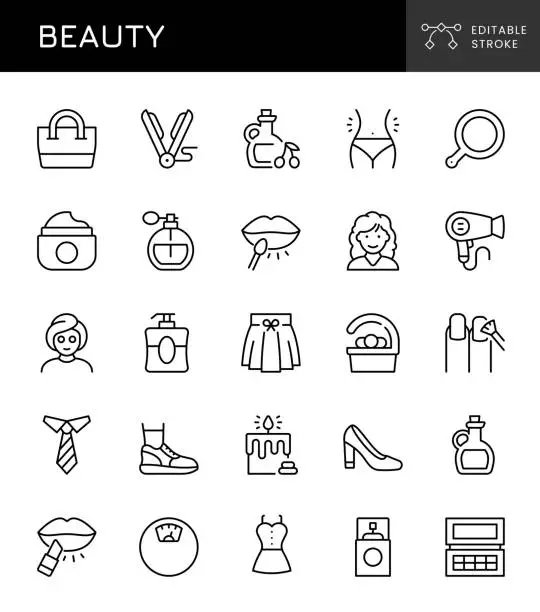Vector illustration of Beauty Icons